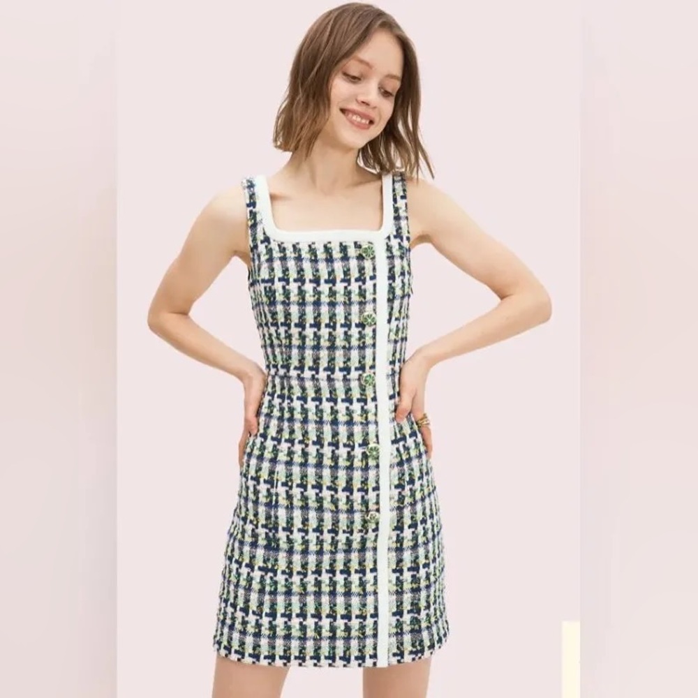 Kate Spade Pop Tweed Green Dress